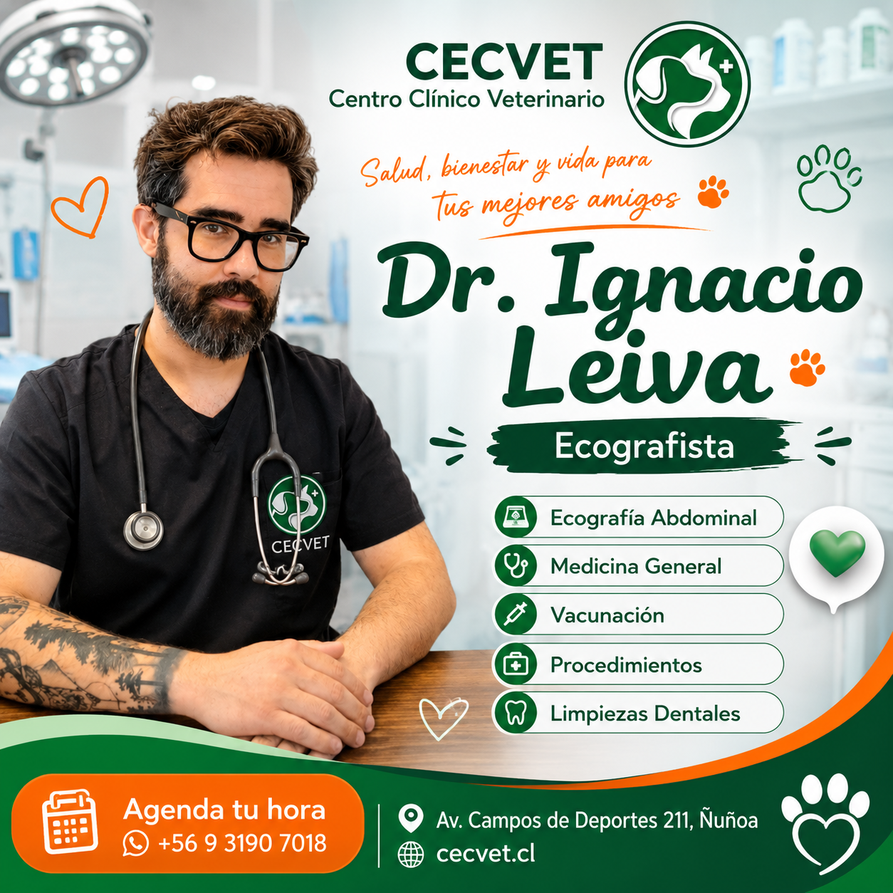 Dr. Ignacio Leiva, ecografista de CECVET