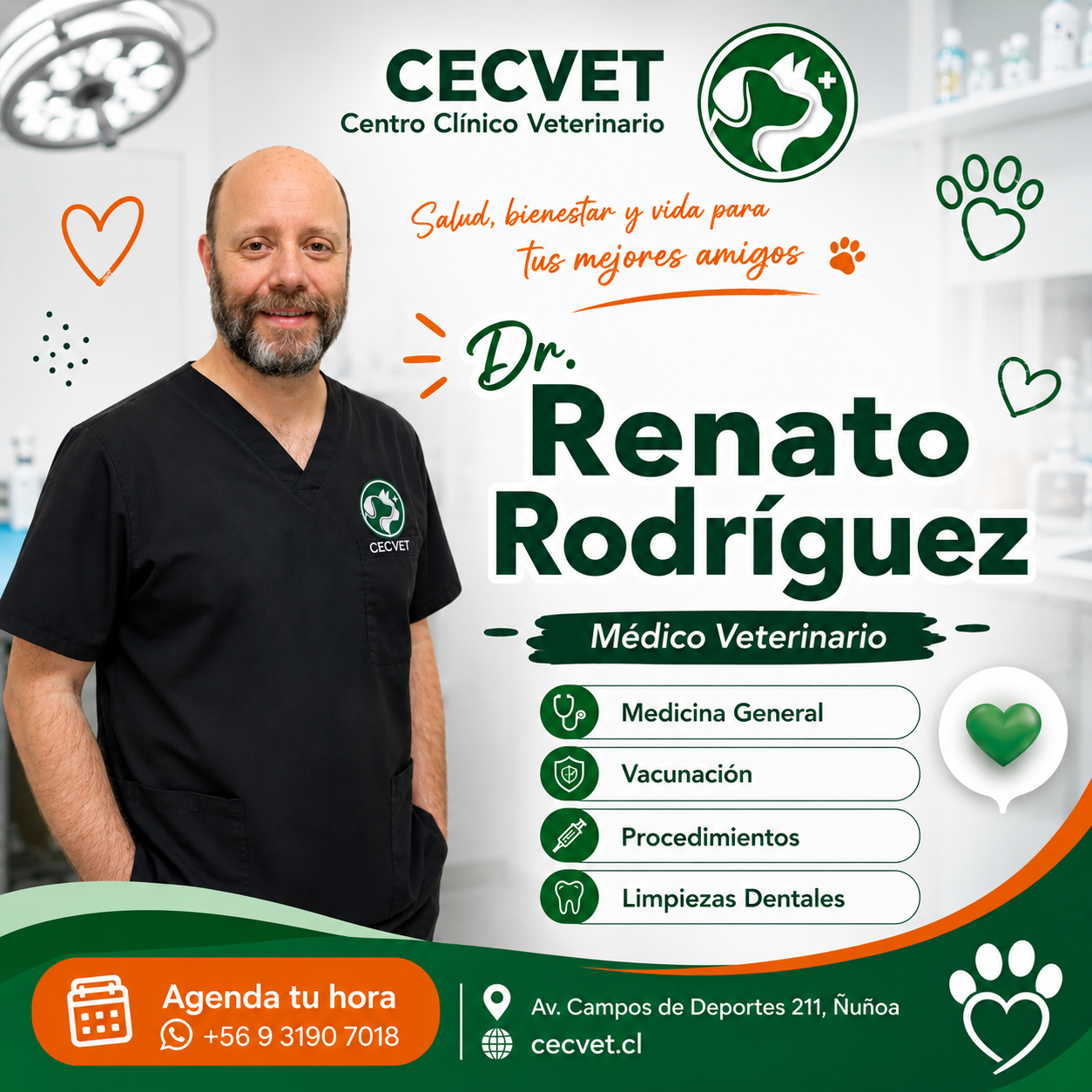 Dr. Renato Rodríguez, médico veterinario de CECVET