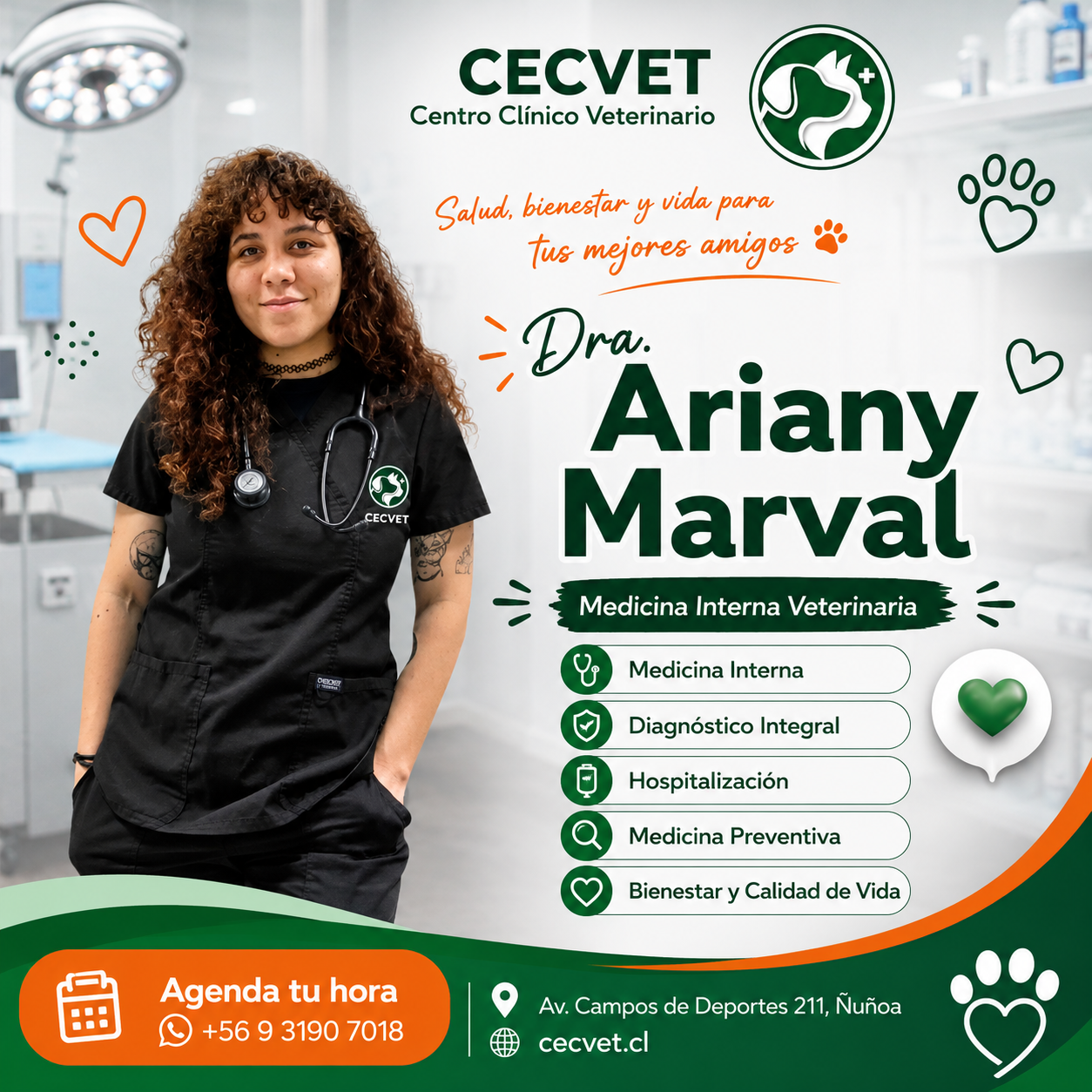 Dra. Ariany Marval, especialista en medicina interna veterinaria de CECVET